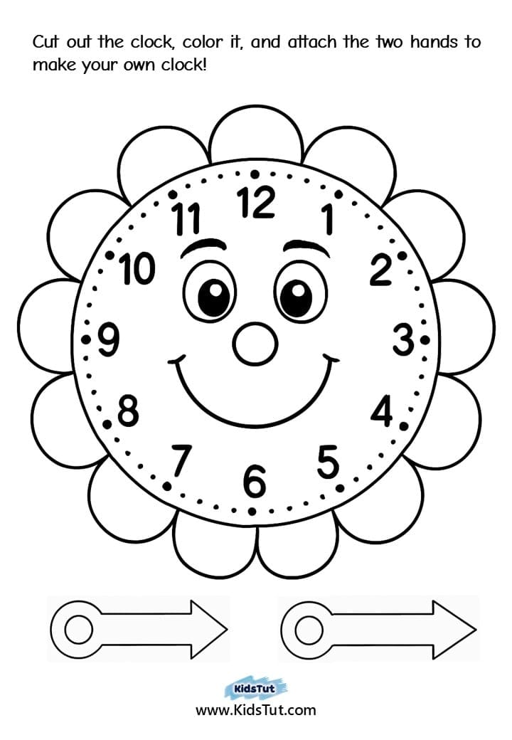 Worksheets for Kids: Fun Clock Craft to Learn Time