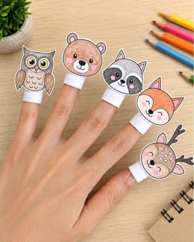 Cute Animal Finger Puppet Crafts for Kids