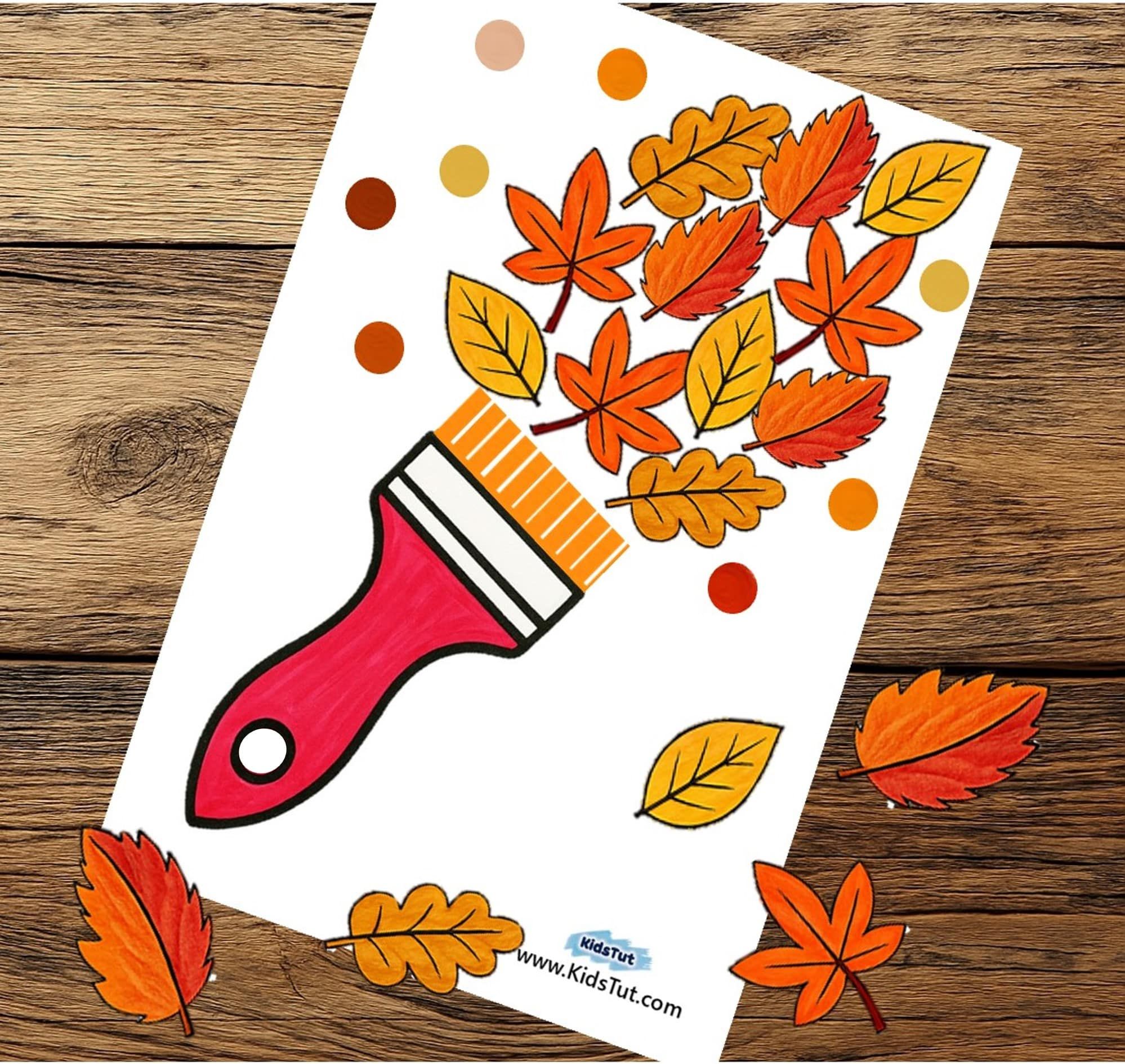 Easy Fall Craft Ideas for Kids: Leafy Brush Art