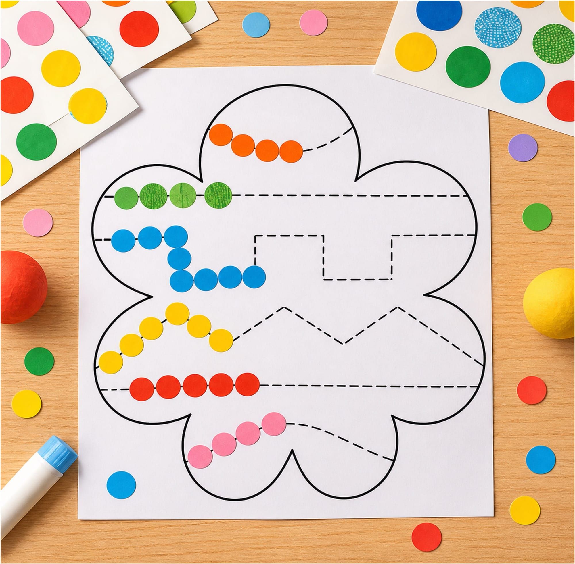 Kids' Dot Sticker Activity for Fine Motor Skills