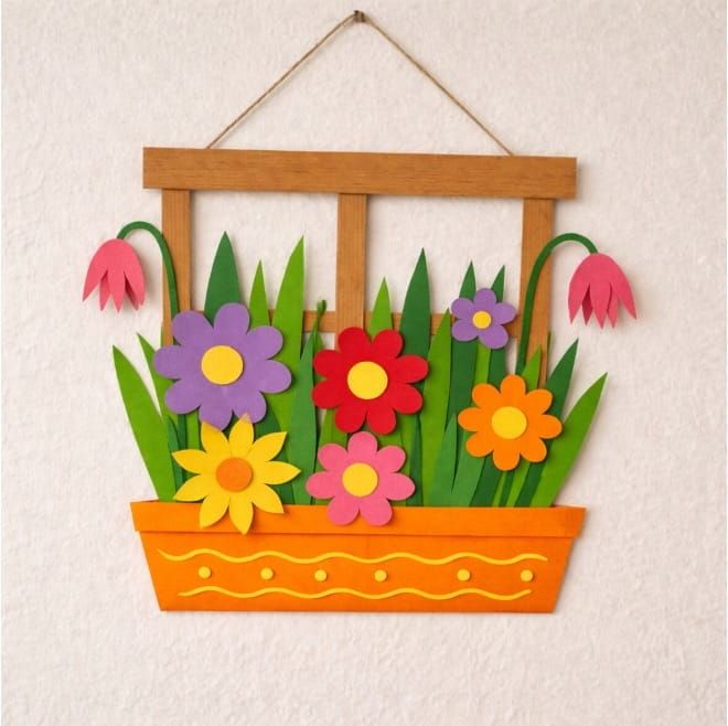 Easy and DIY Paper Flower Pot Craft for Kids