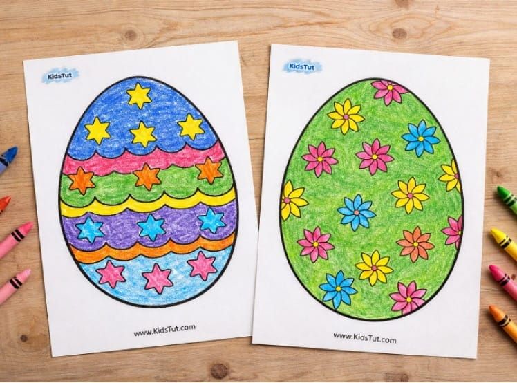 Fun and Easy Easter egg coloring pages for kids