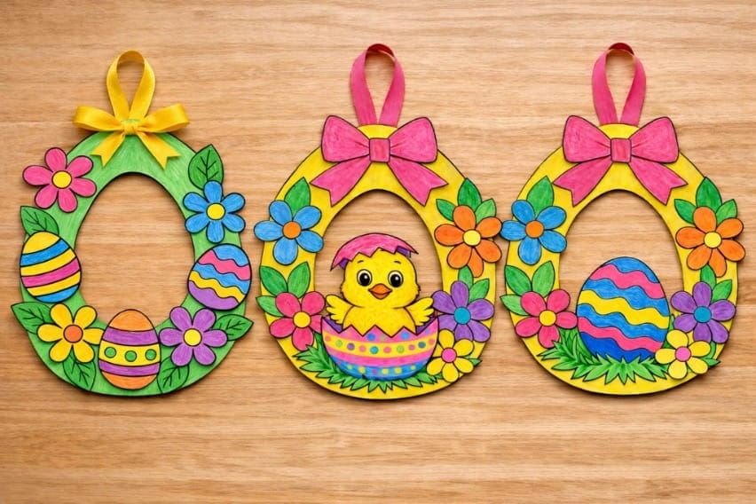 Easy and DIY Easter Egg Wreath Crafts for Kids