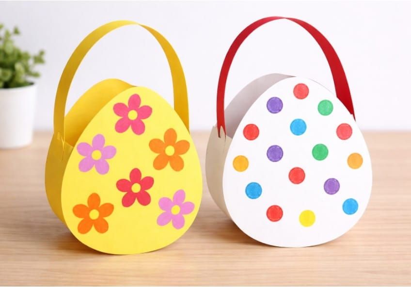 DIY Easter Egg Paper Basket Crafts for Kids