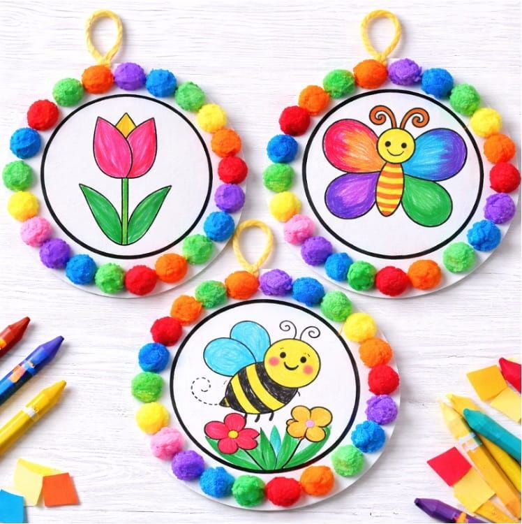 DIY Colorful Paper Ball Spring Craft for Kids