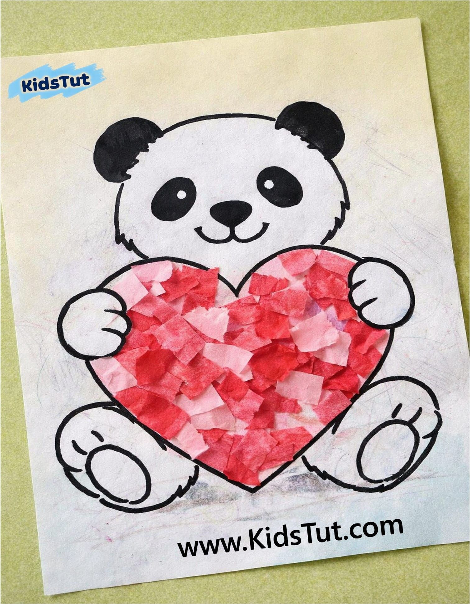 Animal Heart Craft for Kids with Torn Paper