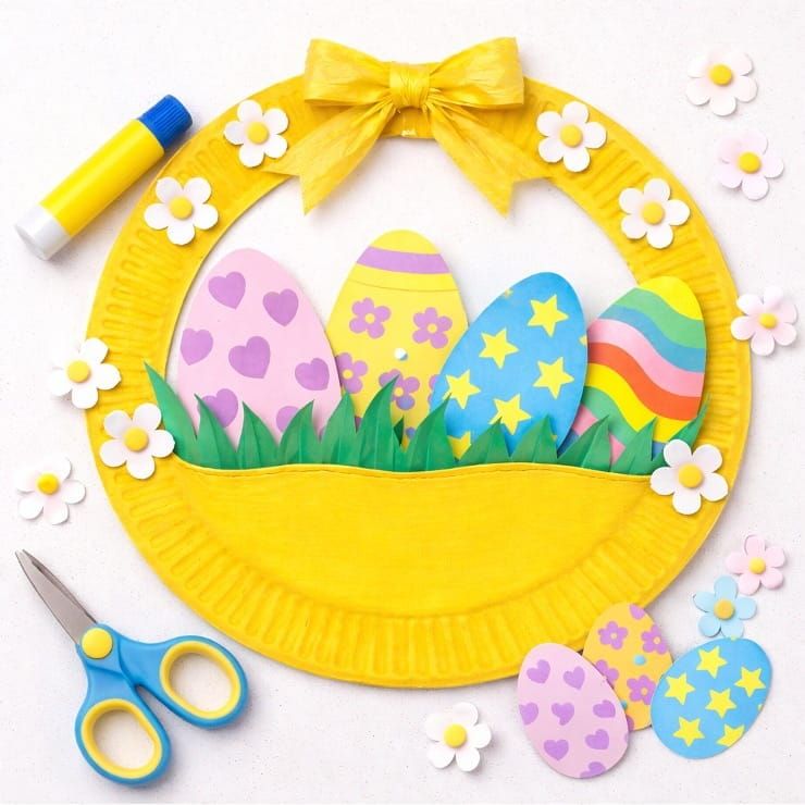DIY and Easy Easter Basket Egg Craft for Kids