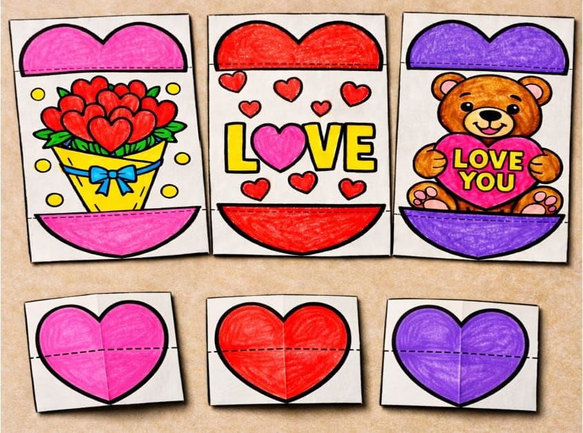 Valentine Heart Surprise Craft: Fold and Reveal