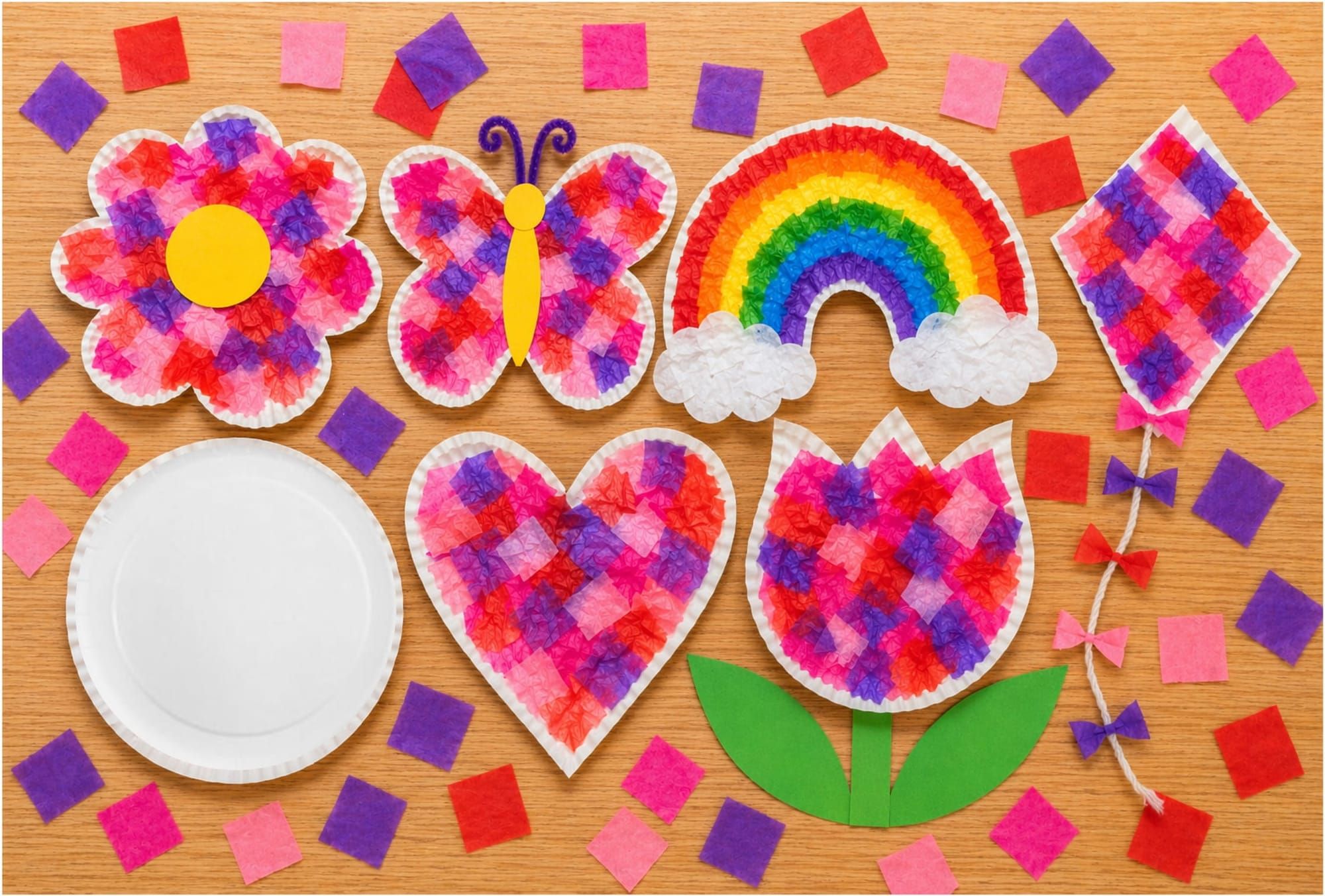 Easy Kids Craft: Tissue Paper Mosaic Art