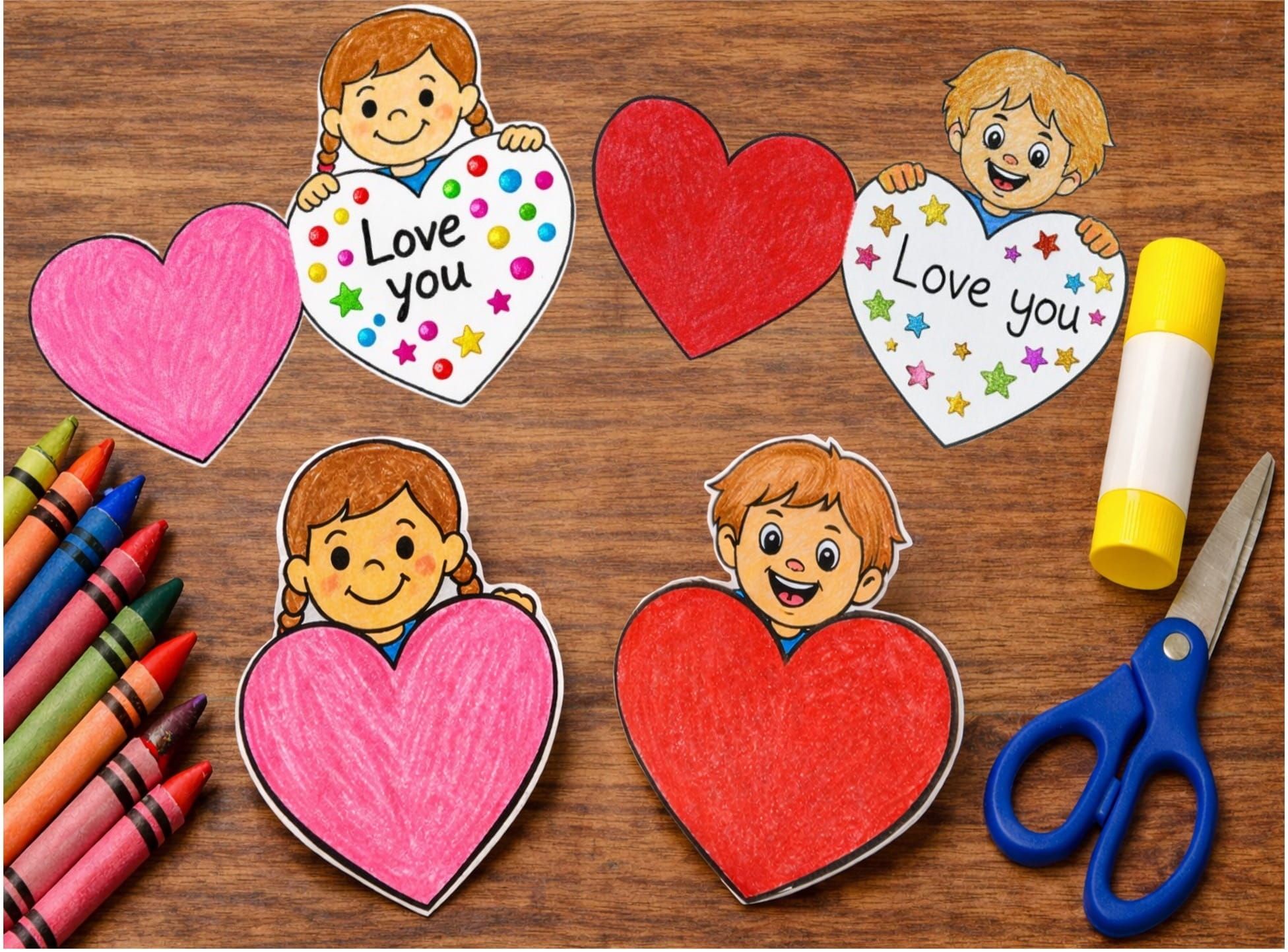 Easy Valentine Kids Craft: Love You Hearts