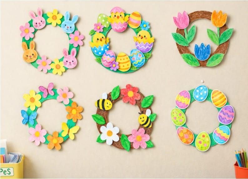 Easy Spring and Easter Wreath Crafts for Kids