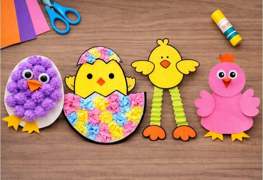 DIY Colorful Easter Chick Crafts for Kids