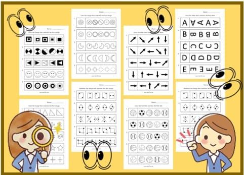 Easy Visual Perception Worksheets for Kids