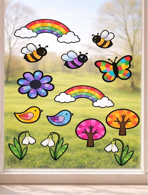 Colorful Spring Suncatcher Crafts for Kids