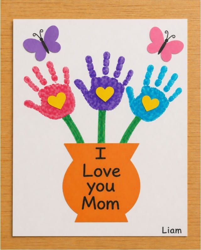 Easy Mother’s Day Handprint Flower Craft for kids