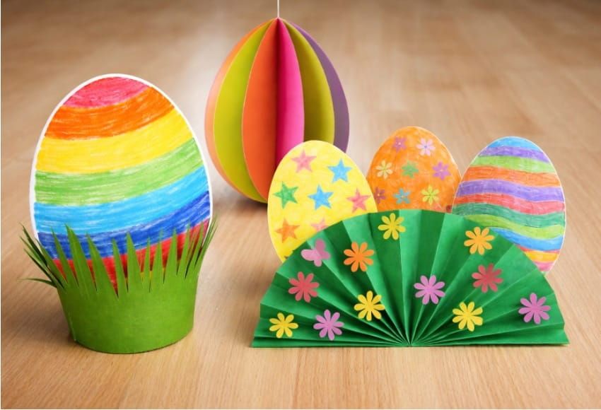 Colorful Paper Easter Egg Crafts Ideas for Kids