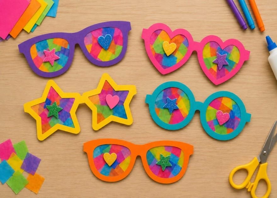 Fun Summer Paper Sunglasses Crafts for Kids