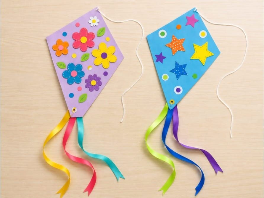 Colorful Summer Paper Kite Crafts for Kids
