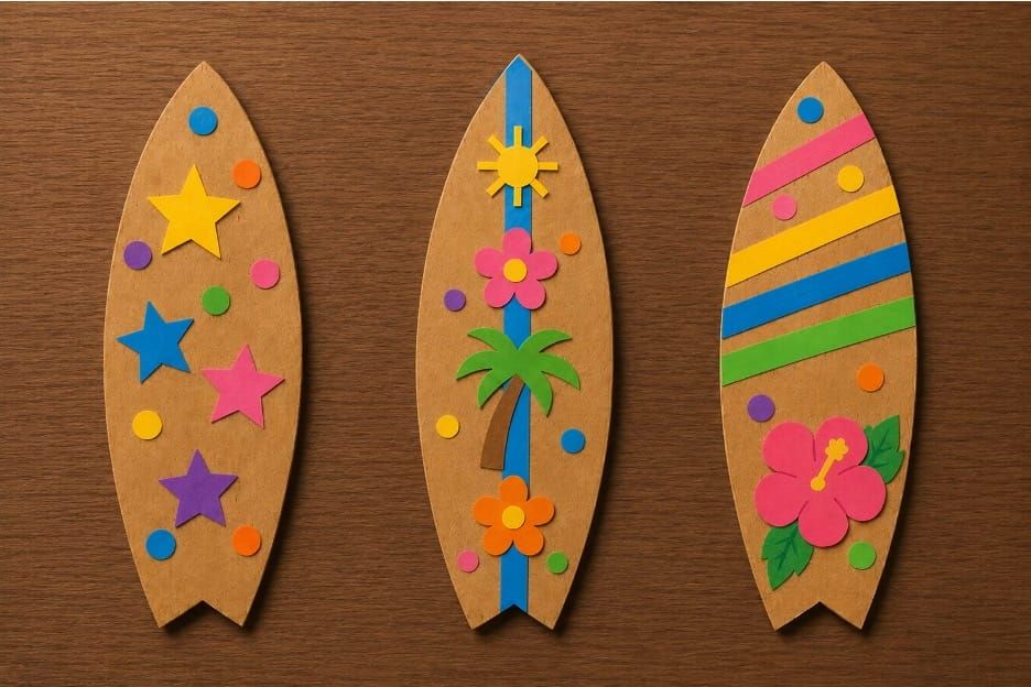 Colorful Summer Surfboard Craft for Kids