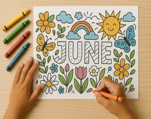 Free June Coloring Pages Printable for Kids