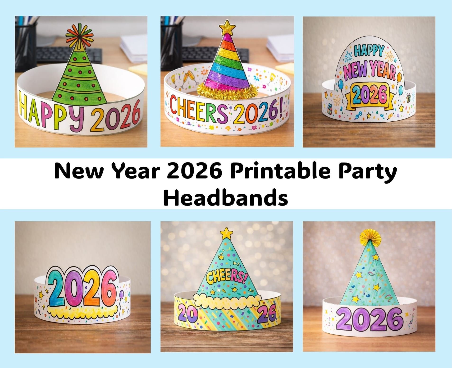Fun & Festive New Year 2026 Headbands for Kids
