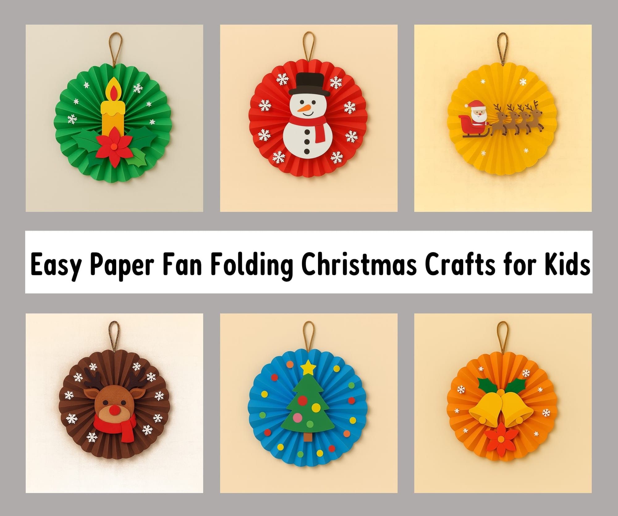Easy Paper Fan Folding Christmas Crafts for Kids
