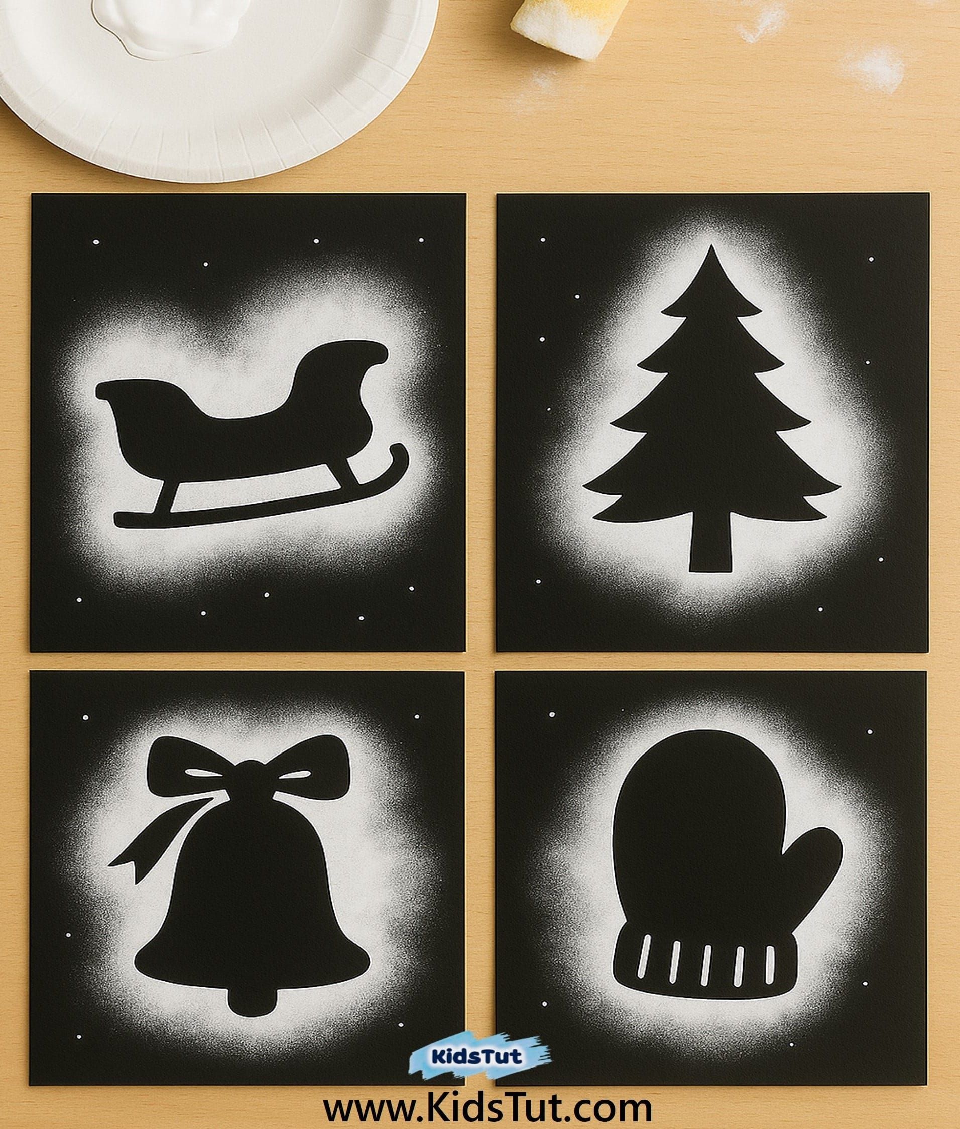 Easy Winter Stencil Crafts for Kids to Make