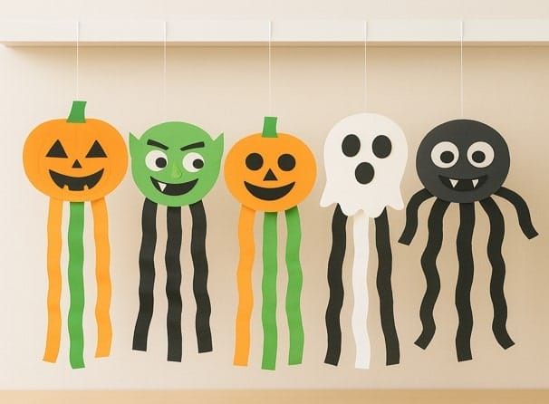 Easy Halloween Streamer Craft with templates