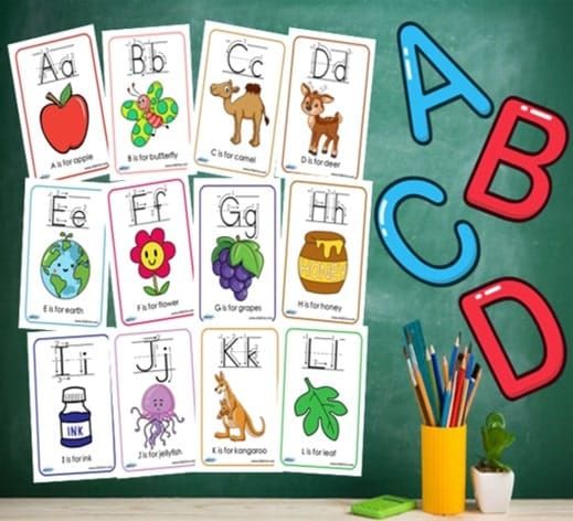 Pack of Simple Alphabet flashcards for kids
