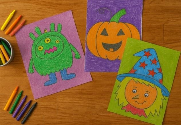 Fun Halloween Faces to Draw & Color for Kids!