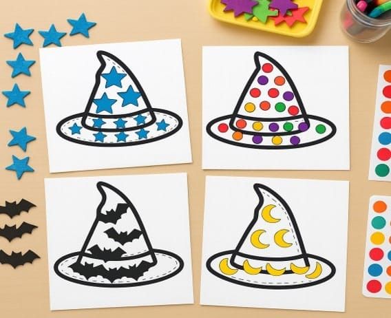 Easy Witch Hat Halloween Craft for kids