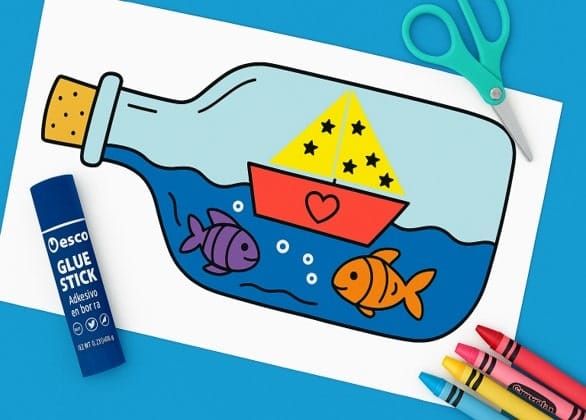 Ocean Crafts for Kids: Sailboat in a Bottle Craft