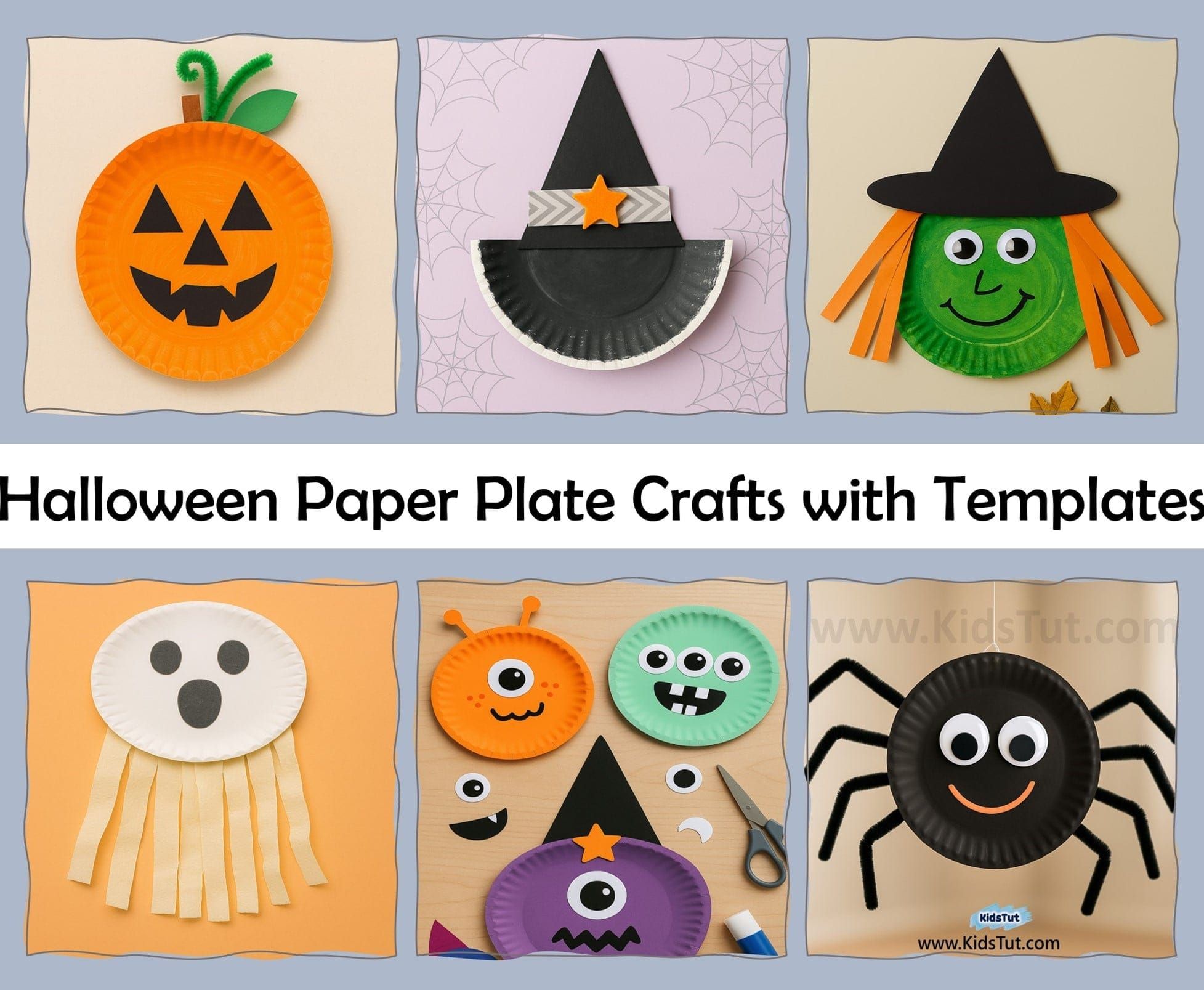 Fun and Easy Halloween Paper Plate carfts for kids