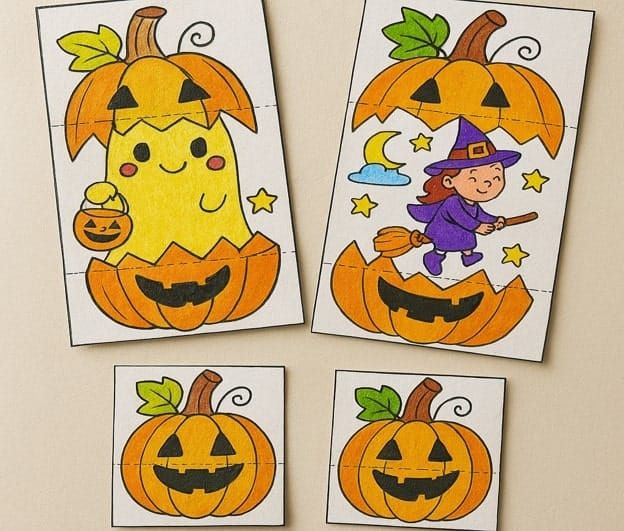 Surprise Pumpkin Craft for kids: Fold and Reveal