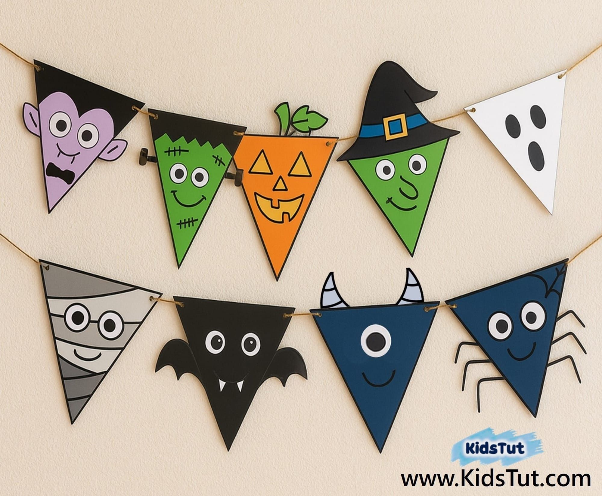 Free Printable Halloween Coloring Banner for Kids