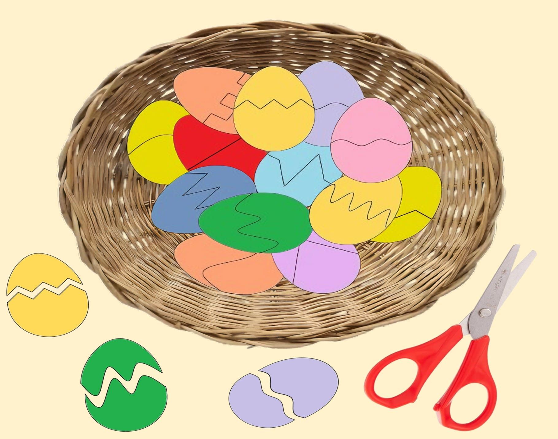 Easy Easter Activity for Kids: Egg Cutting Craft