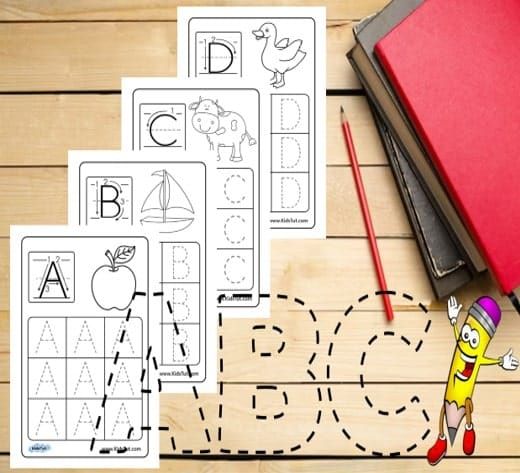 Letter Tracing Worksheets for kids in uppercase
