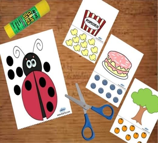 Easy Cut and Paste Activity Sheets for Kids