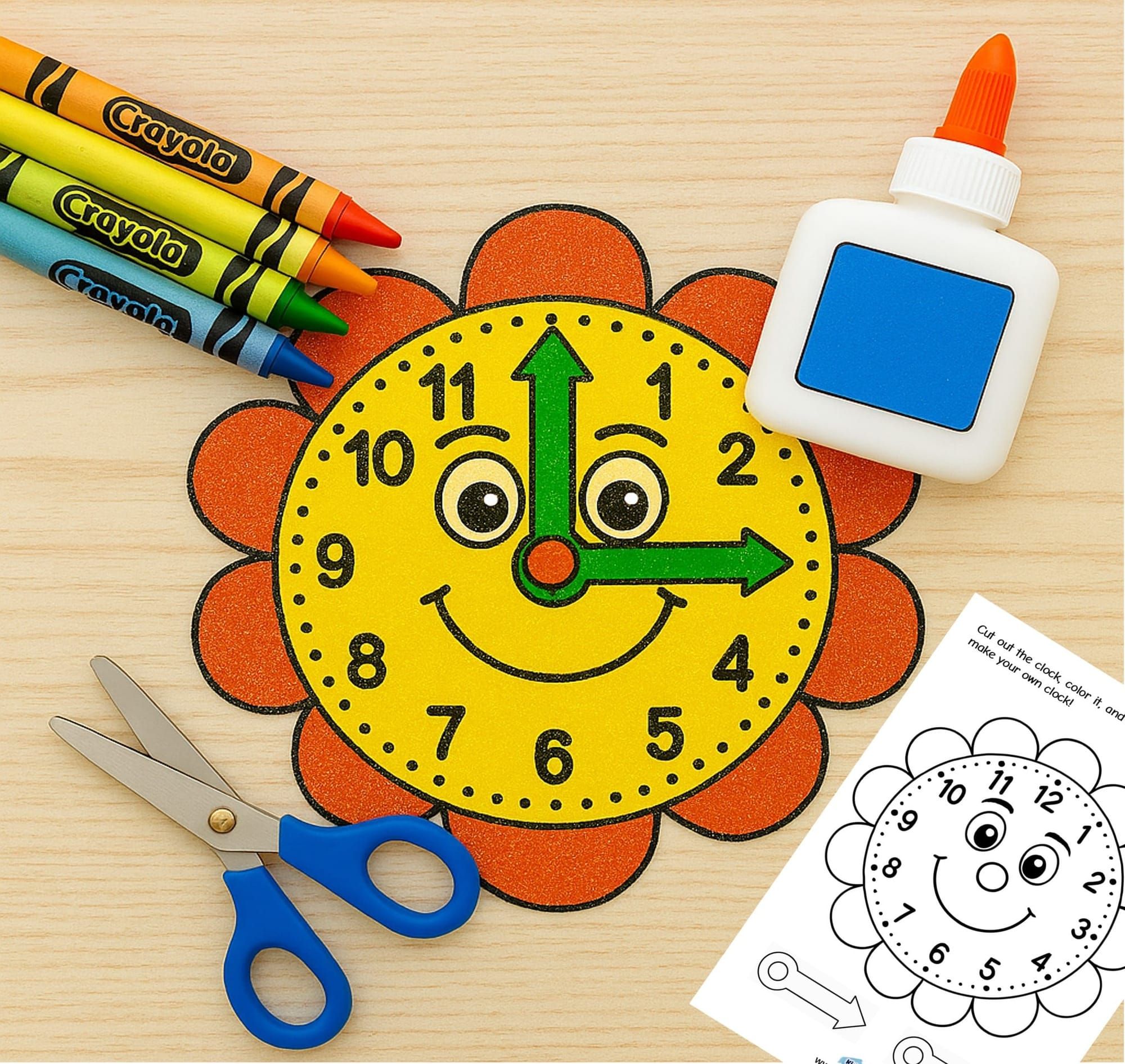 Worksheets for Kids: Fun Clock Craft to Learn Time