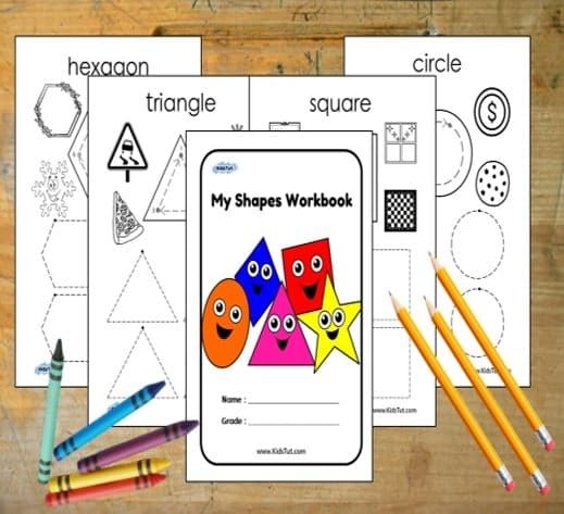 New Basic Shapes Worksheet Book for Kids