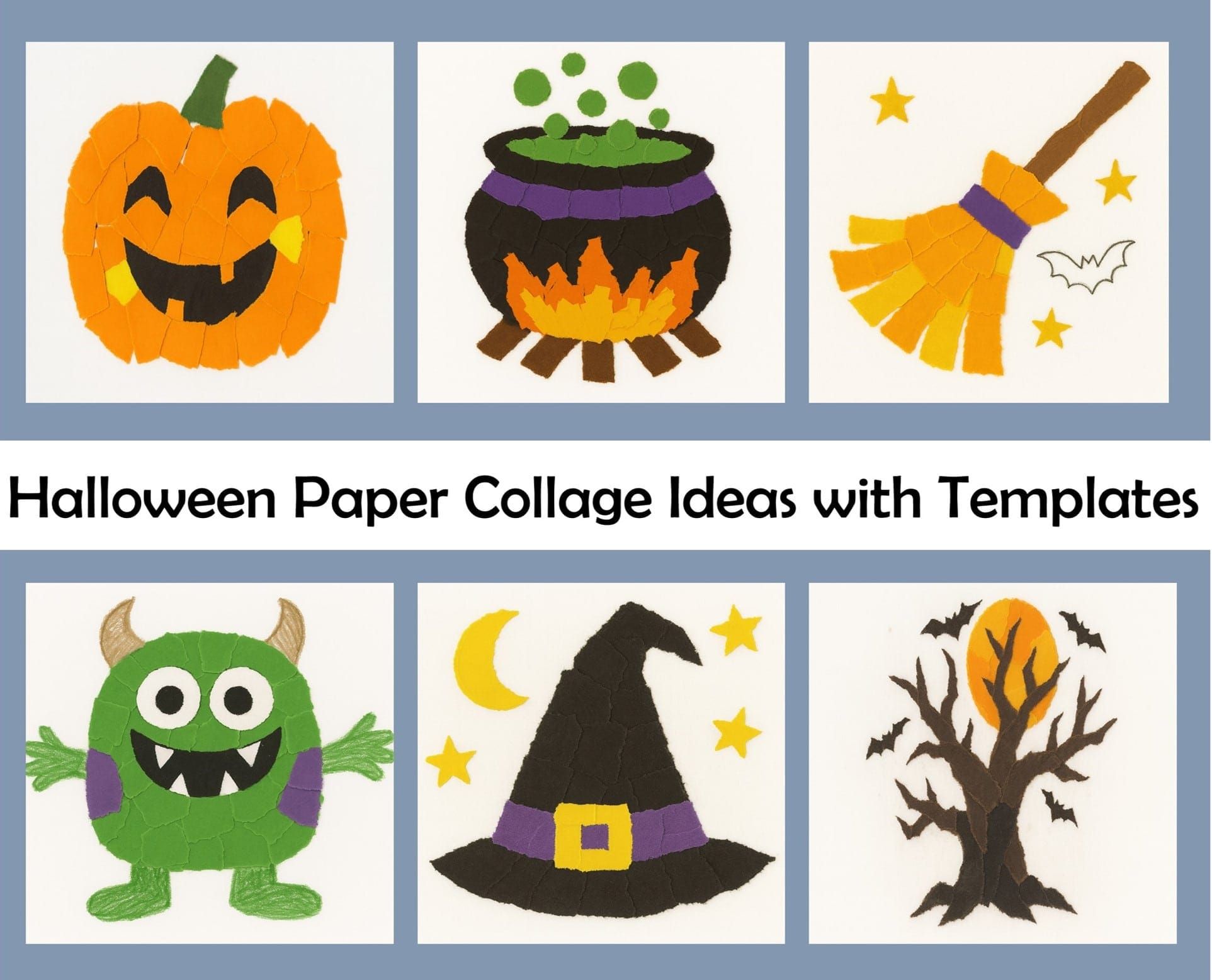 Easy Halloween paper crafts for kids: Collage fun