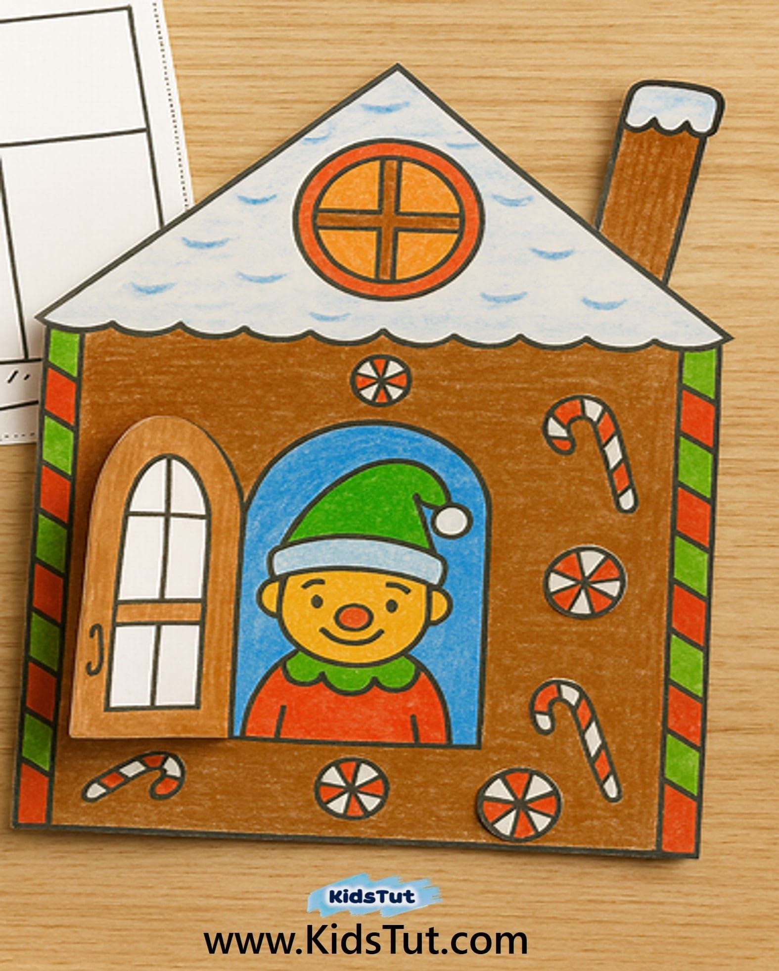 Easy and Cute Gingerbread House Craft for Kids