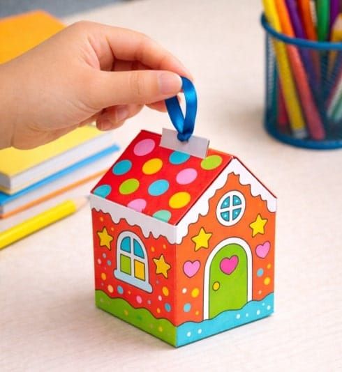 Easy Gingerbread House Craft for Kids to Make