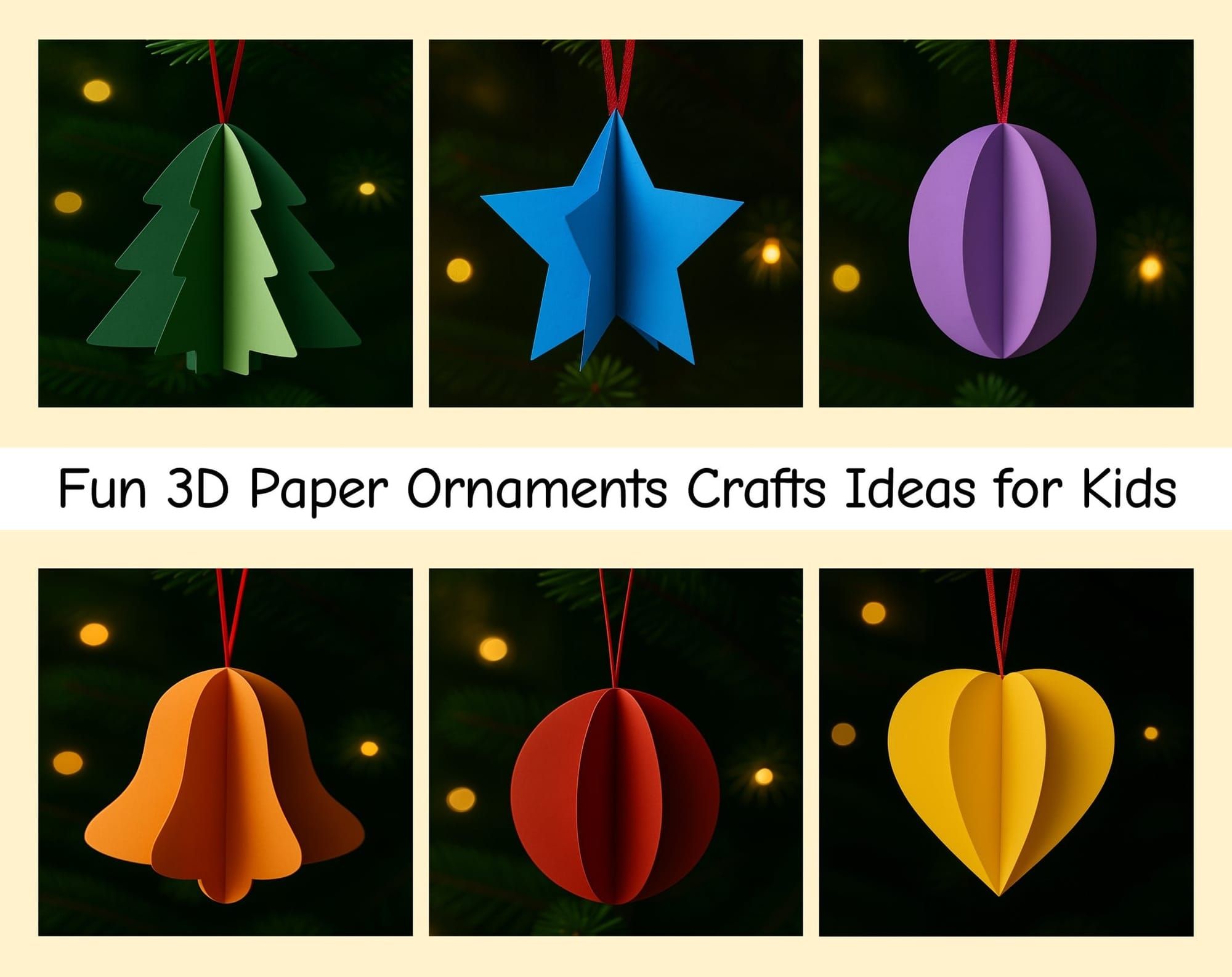 Easy 3D Christmas Paper Crafts for Kids to Make