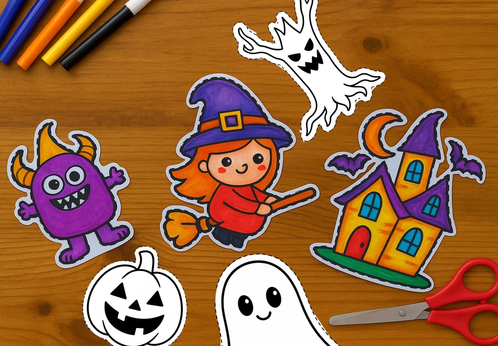 Printable Halloween Cutting Activity for Kids