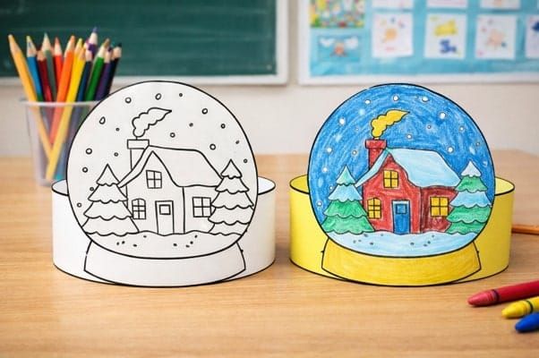 Easy Paper Snow Globe Craft for Kids Winter Fun