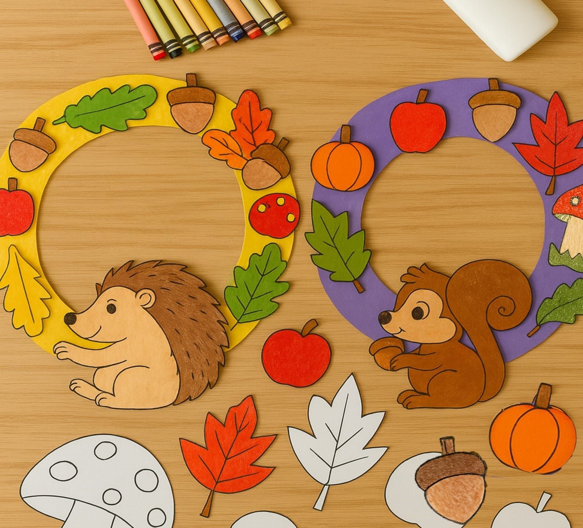 Simple Fall Crafts for Kids: Autumn Wreath Craft