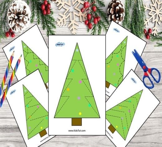 New Cutting Practice with Christmas Tree for kids