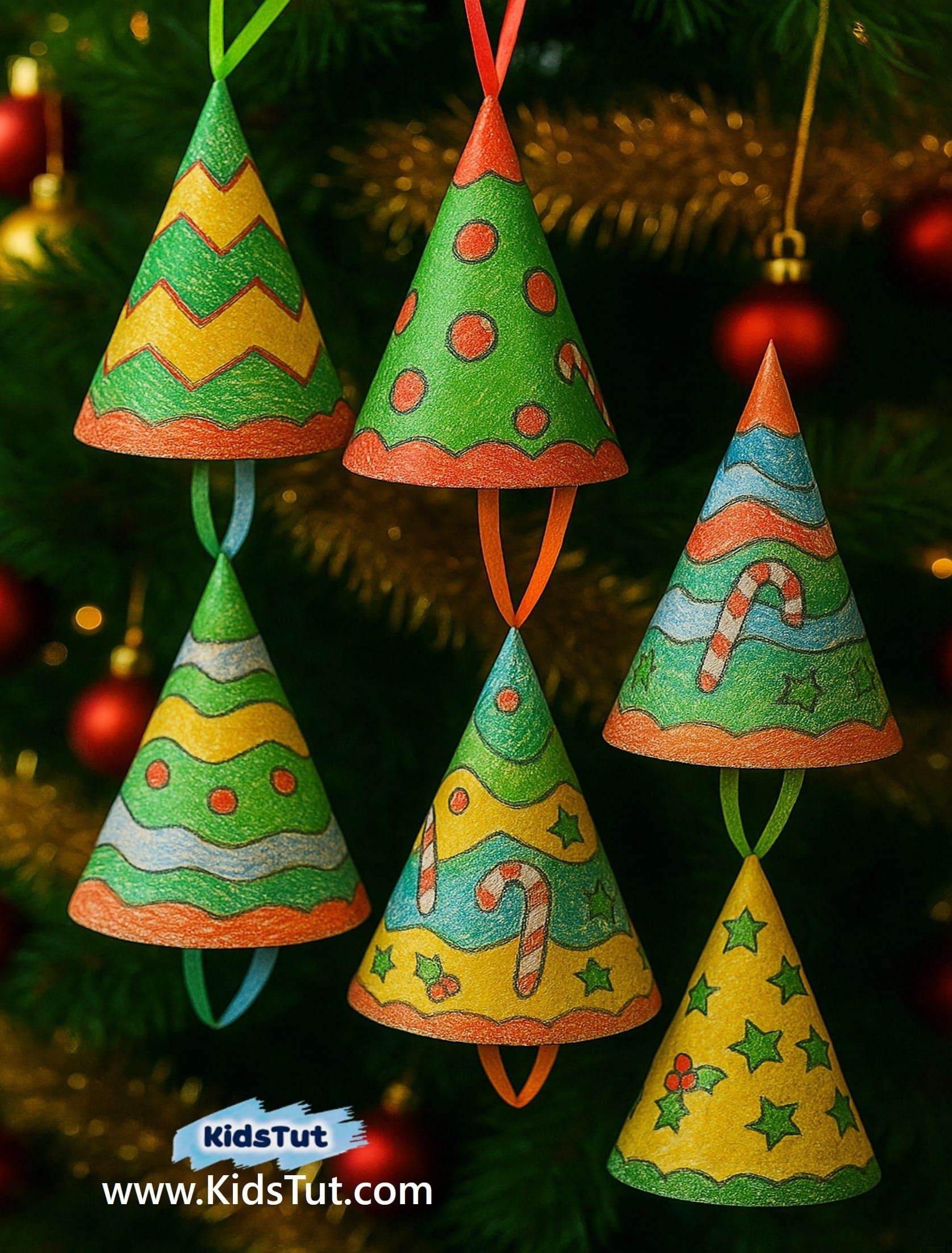 Color & Make Cone Ornaments: Easy Christmas Craft