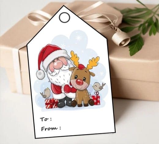 Cute New printable Christmas Gift tags for kids